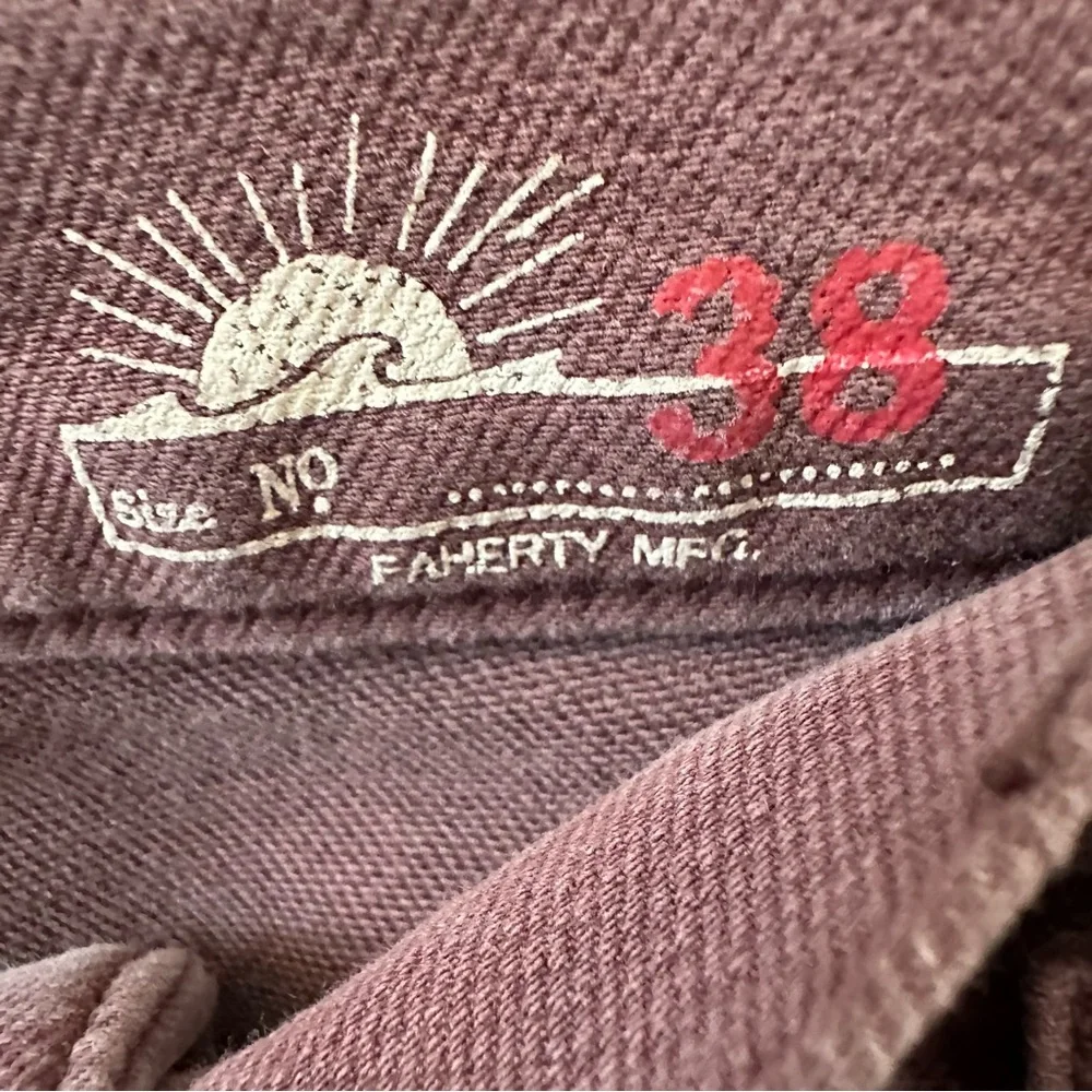 Faherty stretch Terry 5 pockets pants jeans fall burgundy slim straight Size 38